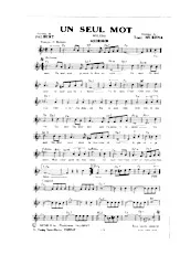 télécharger la partition d'accordéon Un seul mot (Orchestration) (Boléro) au format PDF