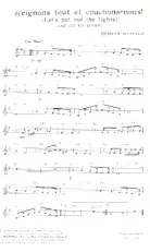 descargar la partitura para acordeón Eteignons tout et couchons nous (Let's put out the lights and go to sleep) (Fox) en formato PDF