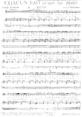 télécharger la partition d'accordéon Chacun fait (c'qui lui plait) (Chant : Chagrin d'amour) au format PDF