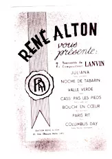 scarica la spartito per fisarmonica Recueil : René Alton vous présente 7 nouveautés du compositeur Lanvin (Orchestrations) (Juliana + Noche de Tabarin + Valle Verde + Cass' pas les pieds + Bouch' en cœur + Paris Rit + Columbus Day) in formato PDF