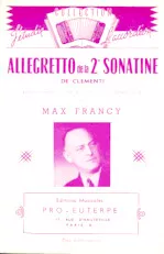 télécharger la partition d'accordéon Allegretto de la 2° Sonatine (Arrangement : Max Francy) au format PDF
