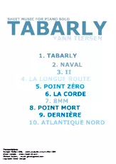 descargar la partitura para acordeón Tabarly : Yann Tiersen (10 titres) en formato PDF