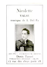scarica la spartito per fisarmonica Nicolette (Valse) in formato PDF