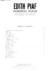 télécharger la partition d'accordéon Edith Piaf : Memorial Album (22 titres) au format PDF