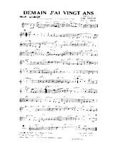 scarica la spartito per fisarmonica Demain j'ai vingt ans (Du Film : J'avais sept filles) (Arrangement : Jerry Mengo) (Orchestration) in formato PDF