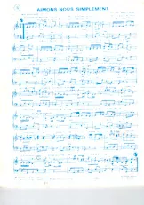 descargar la partitura para acordeón Aimons nous simplement en formato PDF