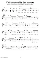 descargar la partitura para acordeón C'est ton cœur qui bat dans mon cœur (Boléro Chanté) en formato PDF