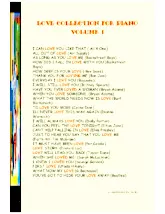 télécharger la partition d'accordéon Love Collection for Piano (Volume 1) (25 Titres) au format PDF
