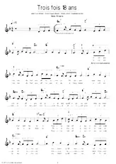 descargar la partitura para acordeón Trois fois 18 ans (Slow Chanté) en formato PDF