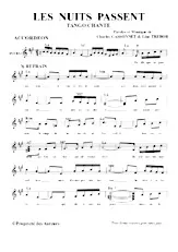 descargar la partitura para acordeón Les nuits passent (Tango Chanté) en formato PDF