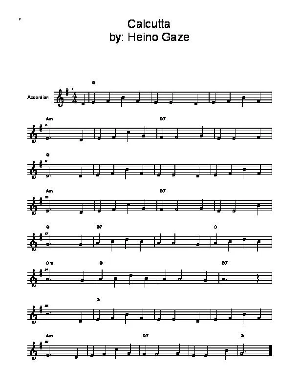télécharger la partition d'accordéon Calcutta au format PDF