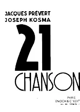télécharger la partition d'accordéon 21 Chansons de Jacques Prévert et Joseph Kosma au format PDF