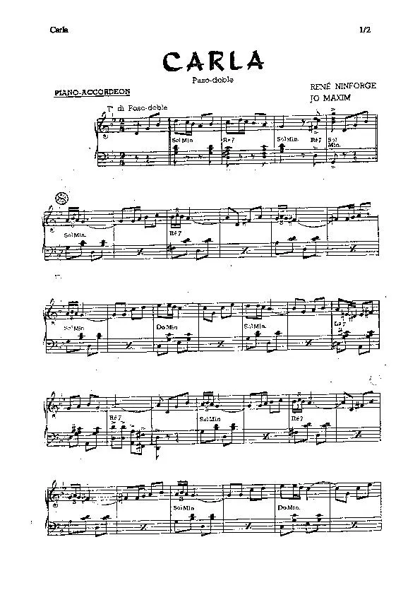 télécharger la partition d'accordéon Carla (Paso Doble) au format PDF