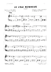scarica la spartito per fisarmonica Le vrai bonheur (Arrangement : Robert Boutefeu) (Valse) in formato PDF