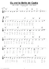 download the accordion score Où est la Belle de Cadix (Valse Chantée) in PDF format