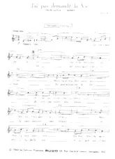 scarica la spartito per fisarmonica J'ai pas demandé la vie (Valse Lente / Samba) in formato PDF