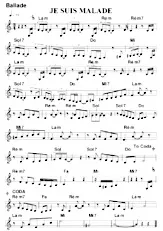 télécharger la partition d'accordéon Je suis malade (Chant : Serge Lama) (Ballade) (Relevé) au format PDF
