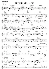 descargar la partitura para acordeón Je suis malade (Chant : Serge Lama) (Ballade) (Relevé) en formato PDF