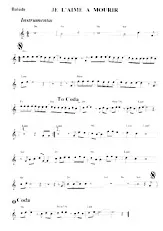 scarica la spartito per fisarmonica Je l'aime à mourir (Ballade) (Relevé) in formato PDF