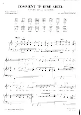 scarica la spartito per fisarmonica Comment te dire adieu (It hurts to say goodbye) (Chant : Françoise Hardy) (Pop) in formato PDF