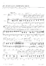 télécharger la partition d'accordéon Je hais les dimanches (Chant : Juliette Gréco) (Samba Pop) au format PDF