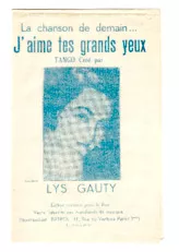 télécharger la partition d'accordéon J'aime tes grands yeux (Chant : Lys Gauty) (Tango) au format PDF