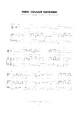 download the accordion score Paris Couleur novembre (Chant : Juliette Gréco) (Valse) in PDF format