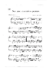 télécharger la partition d'accordéon No me cuentes penas (Tango) (Partie Bandonéon)  au format PDF
