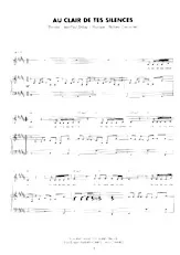 descargar la partitura para acordeón Au clair de tes silences (Pop) en formato PDF