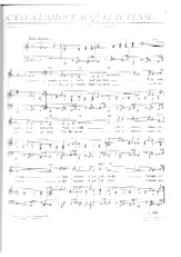 télécharger la partition d'accordéon C'est à l'amour auquel je pense (Pop Rock) au format PDF