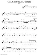 scarica la spartito per fisarmonica C'est la romance des vacances (Boléro Chanté) in formato PDF