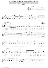 descargar la partitura para acordeón C'est la romance des vacances (Boléro Chanté) en formato PDF