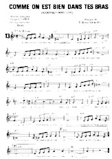 descargar la partitura para acordeón Comme on est bien dans tes bras (Addormentarmi cosi) (Boléro) en formato PDF