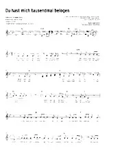 télécharger la partition d'accordéon Du hast mich tausendmal belogen (Je hebt me duizendmaal belogen) (Schlager) au format PDF