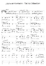 télécharger la partition d'accordéon Joyeux anniversaire (Chant : Patrick Sébastien) (Relevé) au format PDF