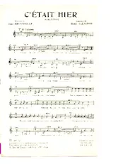télécharger la partition d'accordéon C'était hier (Calypso) au format PDF