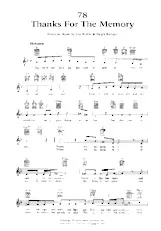 télécharger la partition d'accordéon Thanks for the memory (Chant : Frank Sinatra) (Slow) au format PDF