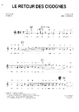 télécharger la partition d'accordéon Le retour des cigognes (Chant : Lina Margy) (Valse Chantée) au format PDF