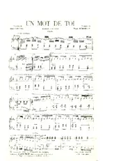 scarica la spartito per fisarmonica Un mot de toi (Tango Chanté) in formato PDF