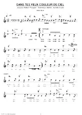 descargar la partitura para acordeón Dans tes yeux couleur de ciel (Slow Rock) en formato PDF