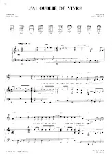 descargar la partitura para acordeón J'ai oublié de vivre (Chant : Johnny Hallyday) (Pop Rock) en formato PDF