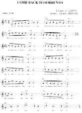 scarica la spartito per fisarmonica Come back to sorrento (Arrangement : Gérard Merson) (Valse Lente) in formato PDF