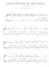 télécharger la partition d'accordéon Don't cry for me Argentina (Slow) au format PDF