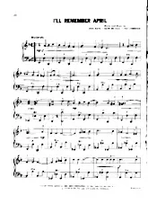 télécharger la partition d'accordéon I'll remember April (Chant : Frank Sinatra) (Slow) au format PDF