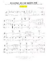 télécharger la partition d'accordéon As long as he needs me (Du Film : Oliver) (Chant : Shirley Bassey) (Slow) au format PDF