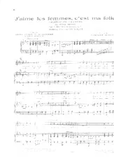 télécharger la partition d'accordéon J'aime les femmes C'est ma folie (Dans le Film : Marinella) (Chant : Tino Rossi) (Valse-Slow) au format PDF