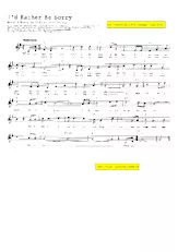 télécharger la partition d'accordéon I'd rather be sorry (Chant : Kris Kristofferson / Rita Coolidge) (Valse Lente) au format PDF