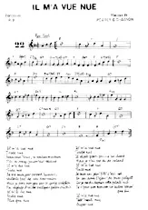 télécharger la partition d'accordéon Il m'a vue nue (Chant : Mistinguett) (Fox Trot) au format PDF