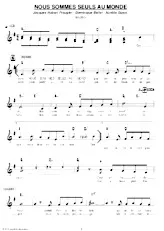 scarica la spartito per fisarmonica Nous sommes seuls au monde (Boléro Chanté) in formato PDF