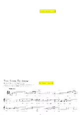 scarica la spartito per fisarmonica Too soon to know (Chant : Roy Orbison) (Valse Boston) in formato PDF